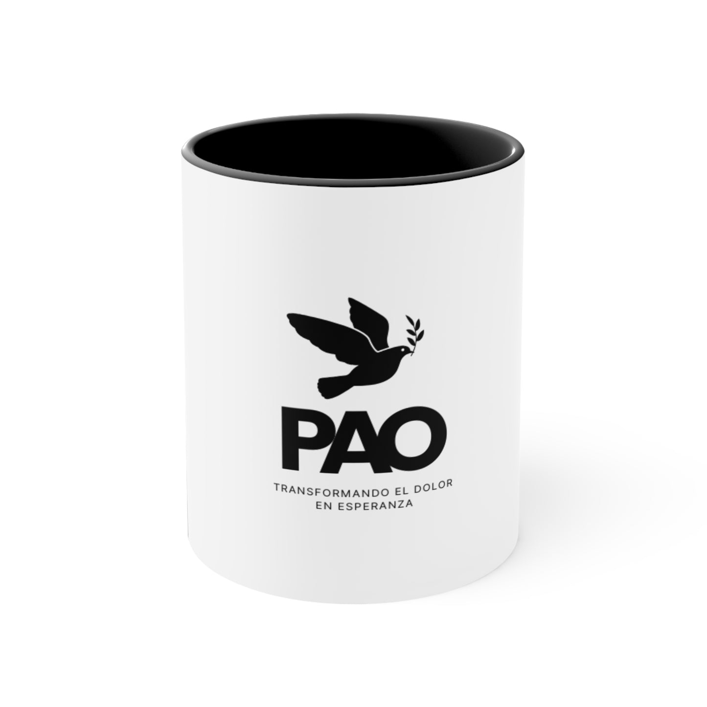 Inspirational 11oz Mug - PAO Design with Red Accent Handle