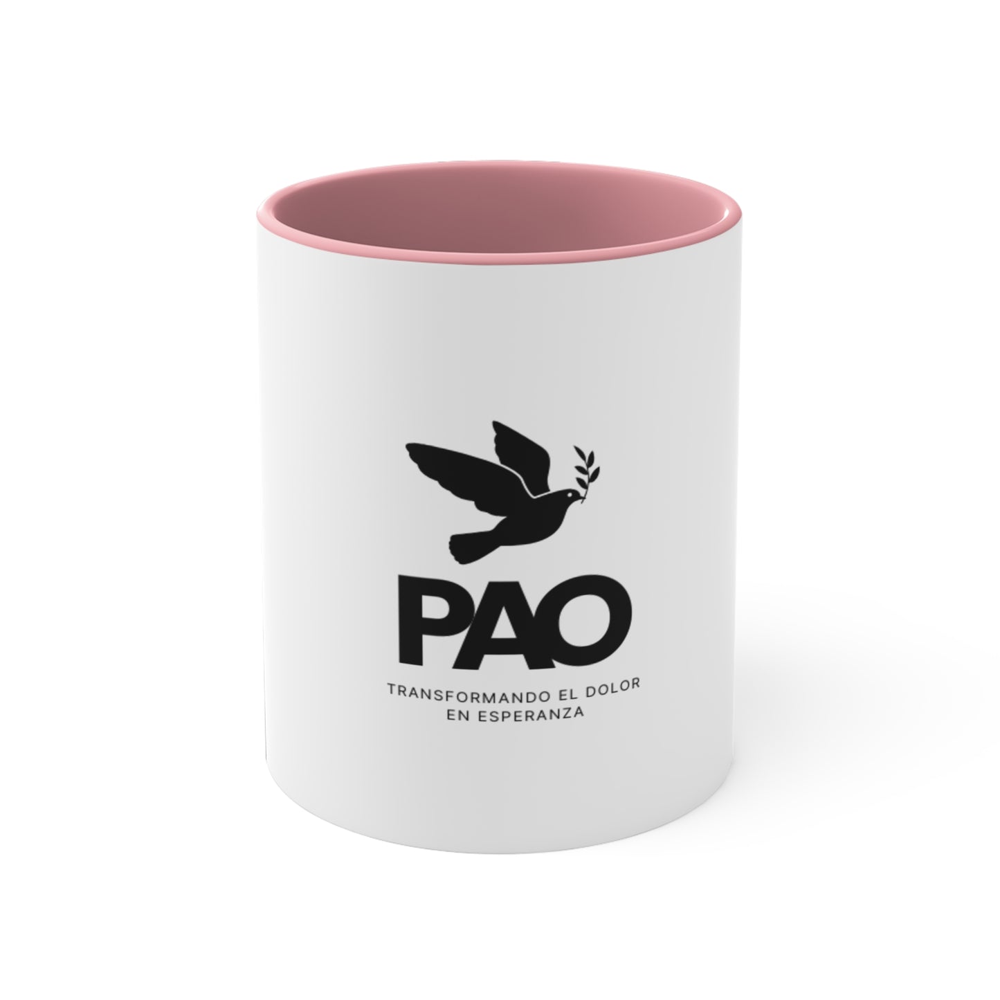 Inspirational 11oz Mug - PAO Design with Red Accent Handle