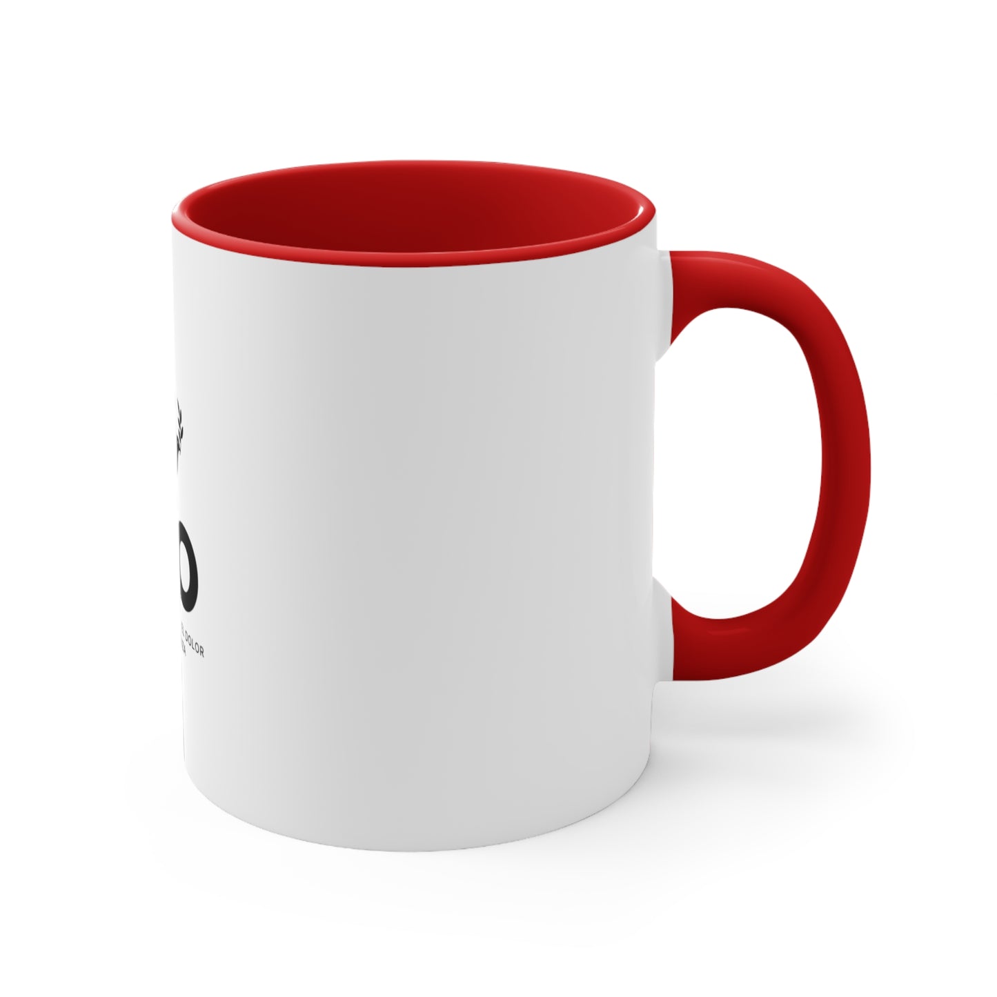 Inspirational 11oz Mug - PAO Design with Red Accent Handle