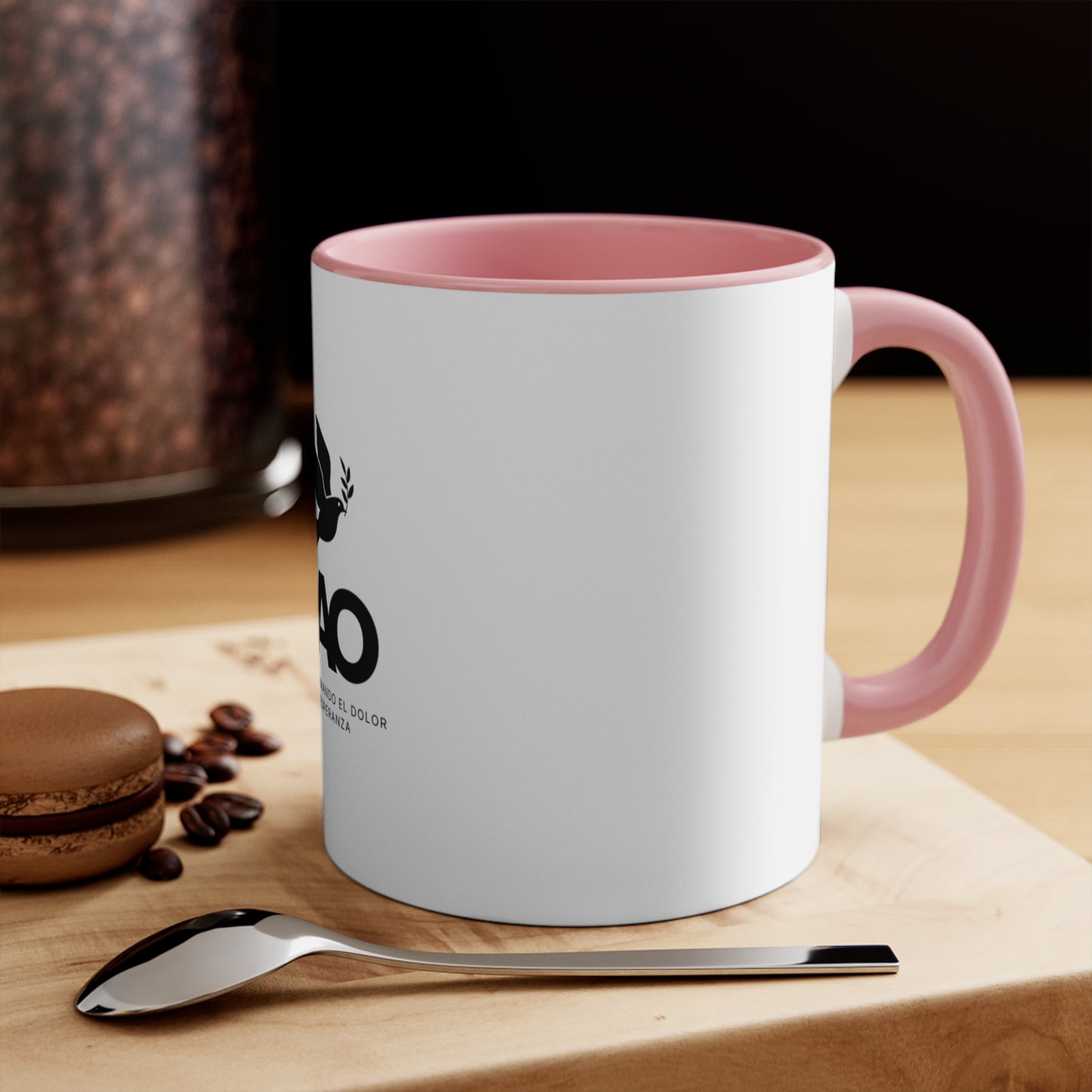 Inspirational 11oz Mug - PAO Design with Red Accent Handle
